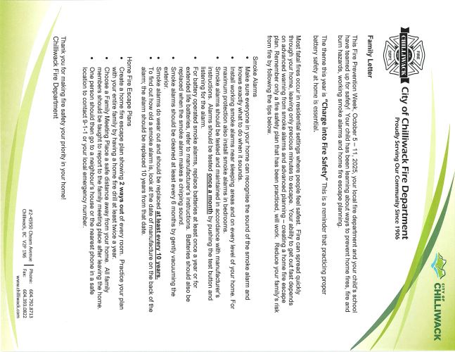 Fire Family Letter